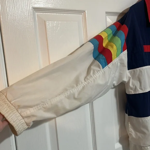 Vintage 80s-90s Lavon Sportswear Unisex Windbreaker Color Blocked Jacket - Picture 10 of 16